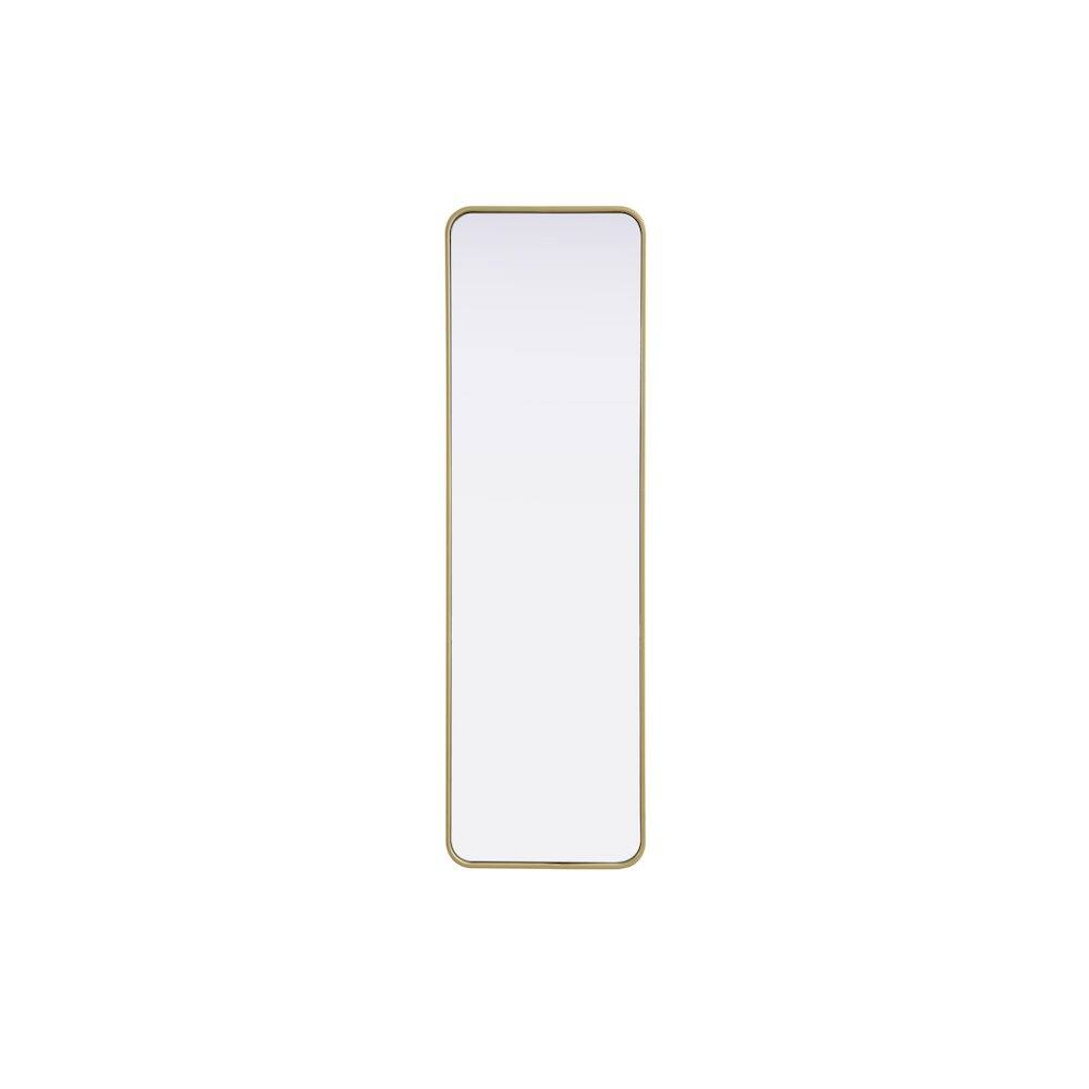 Alt View 8. Elegant Decor - Contour Metal Rectangle Mirror 18x60 in Brass - Brass.