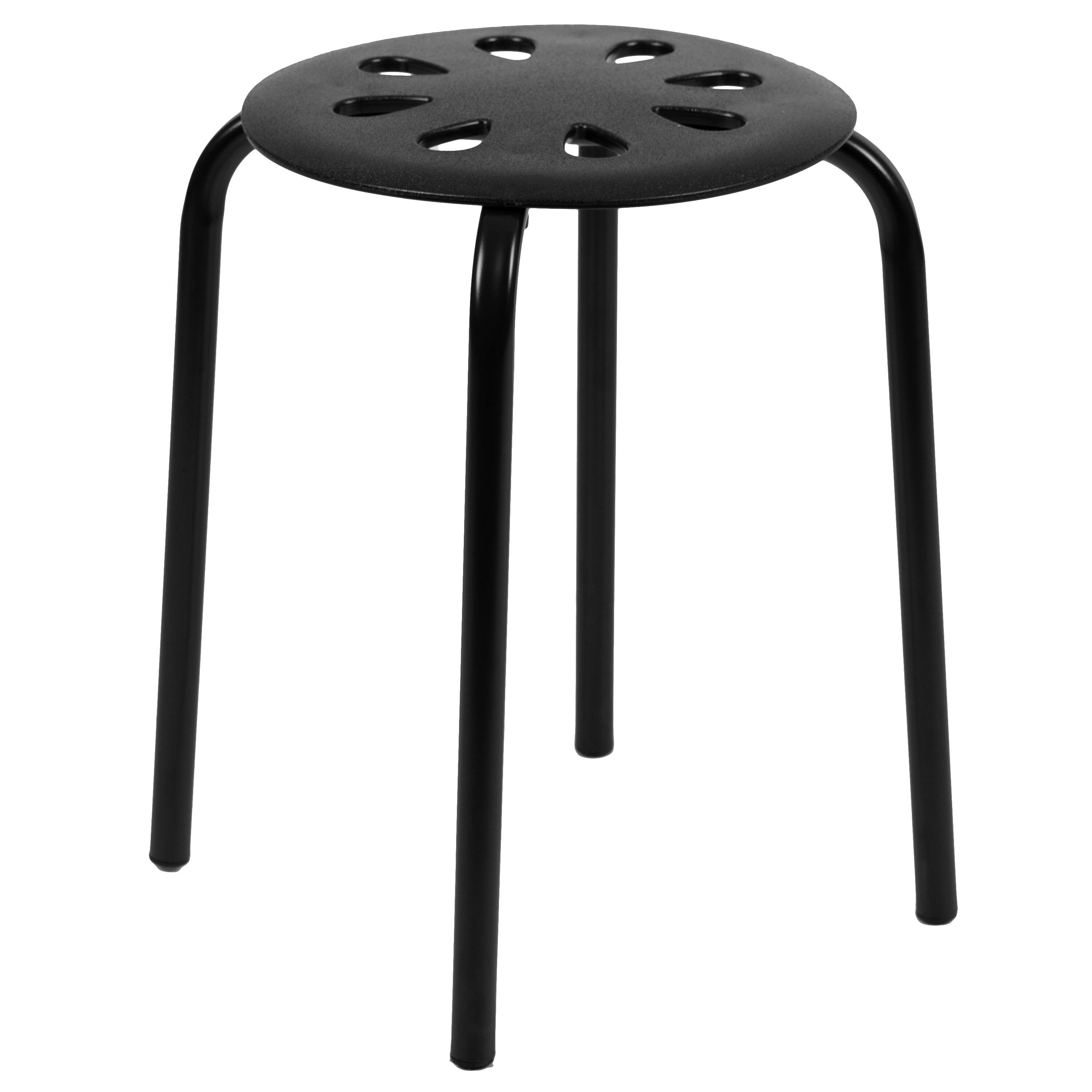 Alt View 8. Emma + Oliver - Plastic Nesting Stack Stools - School/Office/Home, 17.5"Height (5 Pack) - Black.