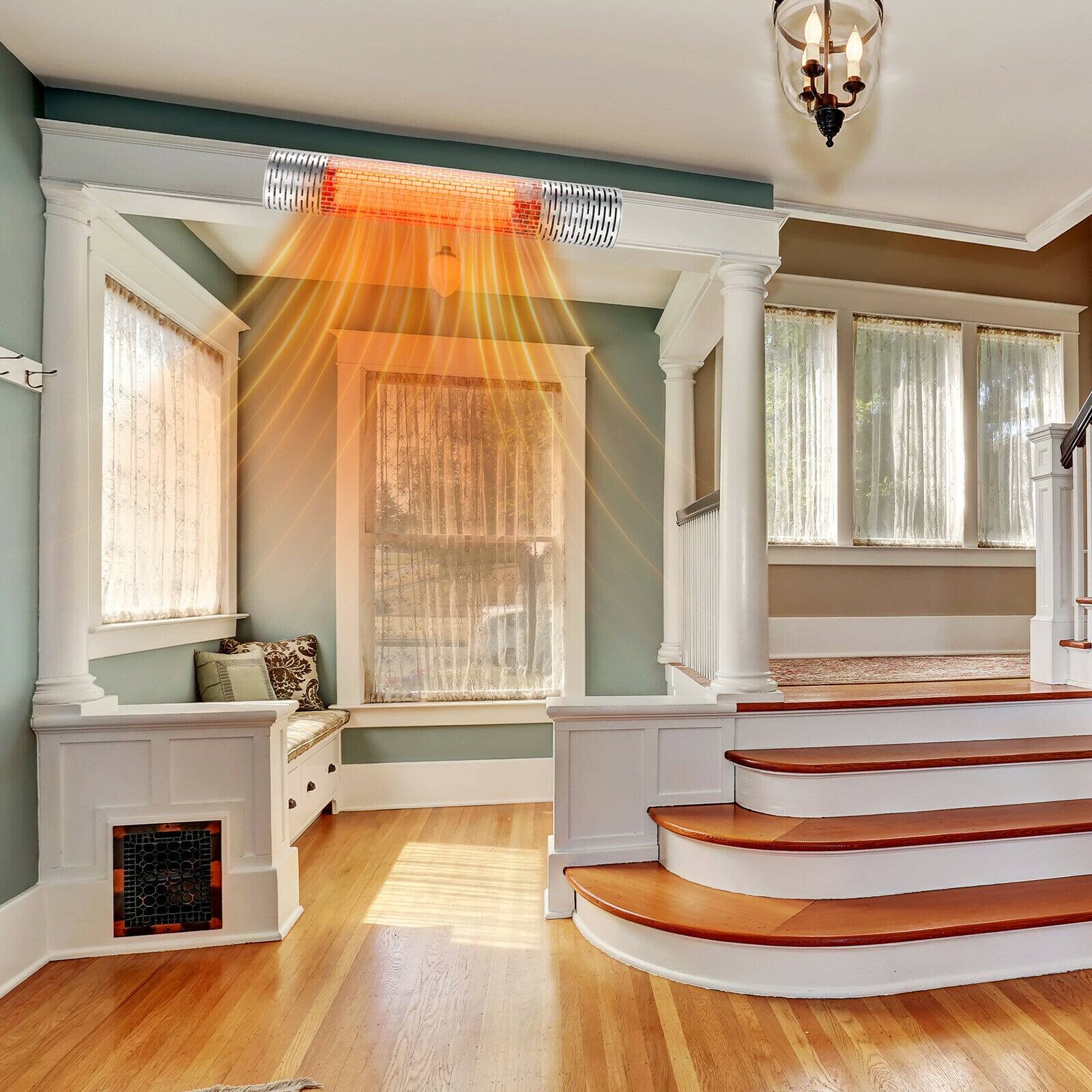 Alt View 2. Sugift - 1500W Wall-Mounted Far Infrared Heater Electric Heater Longwave Infrared Heater - Silver.