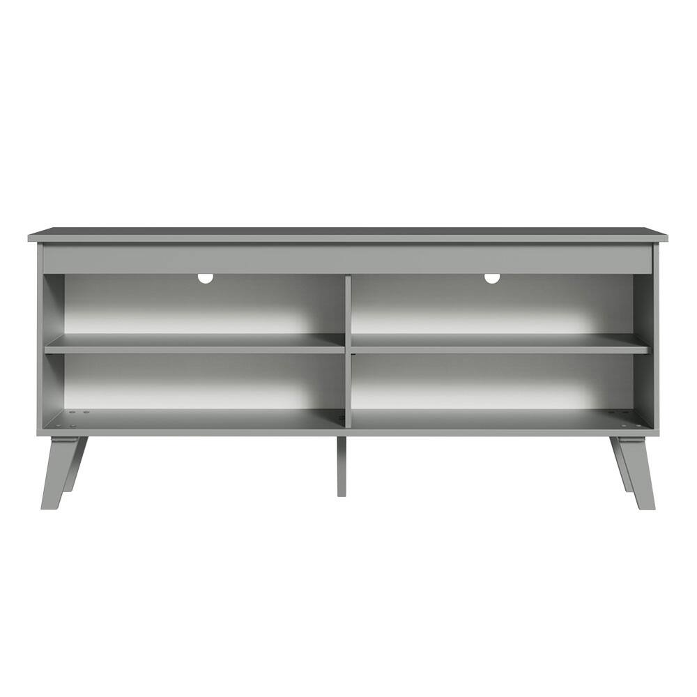 Back. Madesa - Madesa Compact TV Stand with 4 Open Shelves and Cable Management 53"L Media Storage Living Room and Bedroom - Gray - Gray.