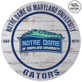 Jardine - Notre Dame of Maryland Gators 20'' Indoor/Outdoor Weathered Circle Sign - White