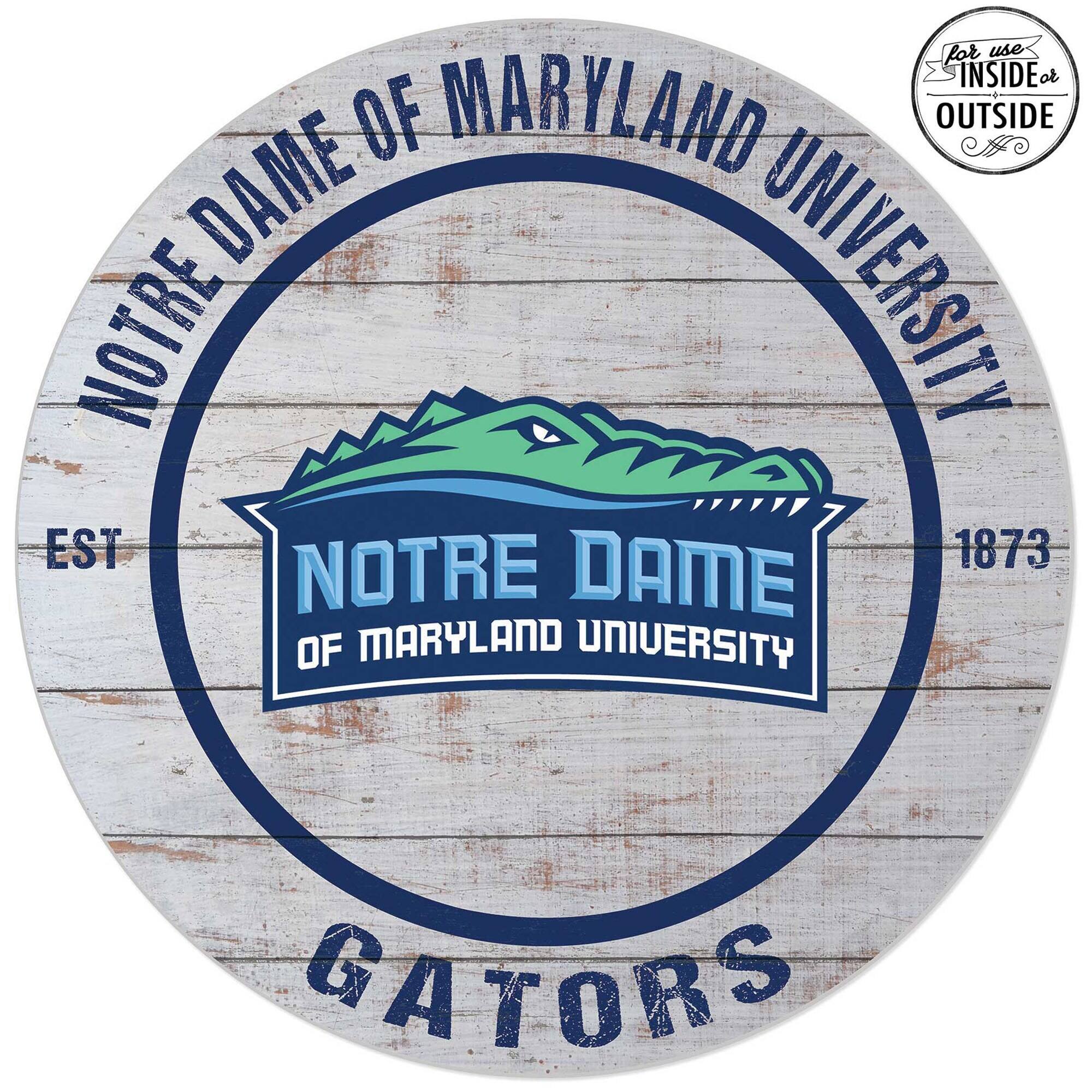 Notre Dame of Maryland Gators 20'' Indoor/Outdoor Weathered Circle Sign