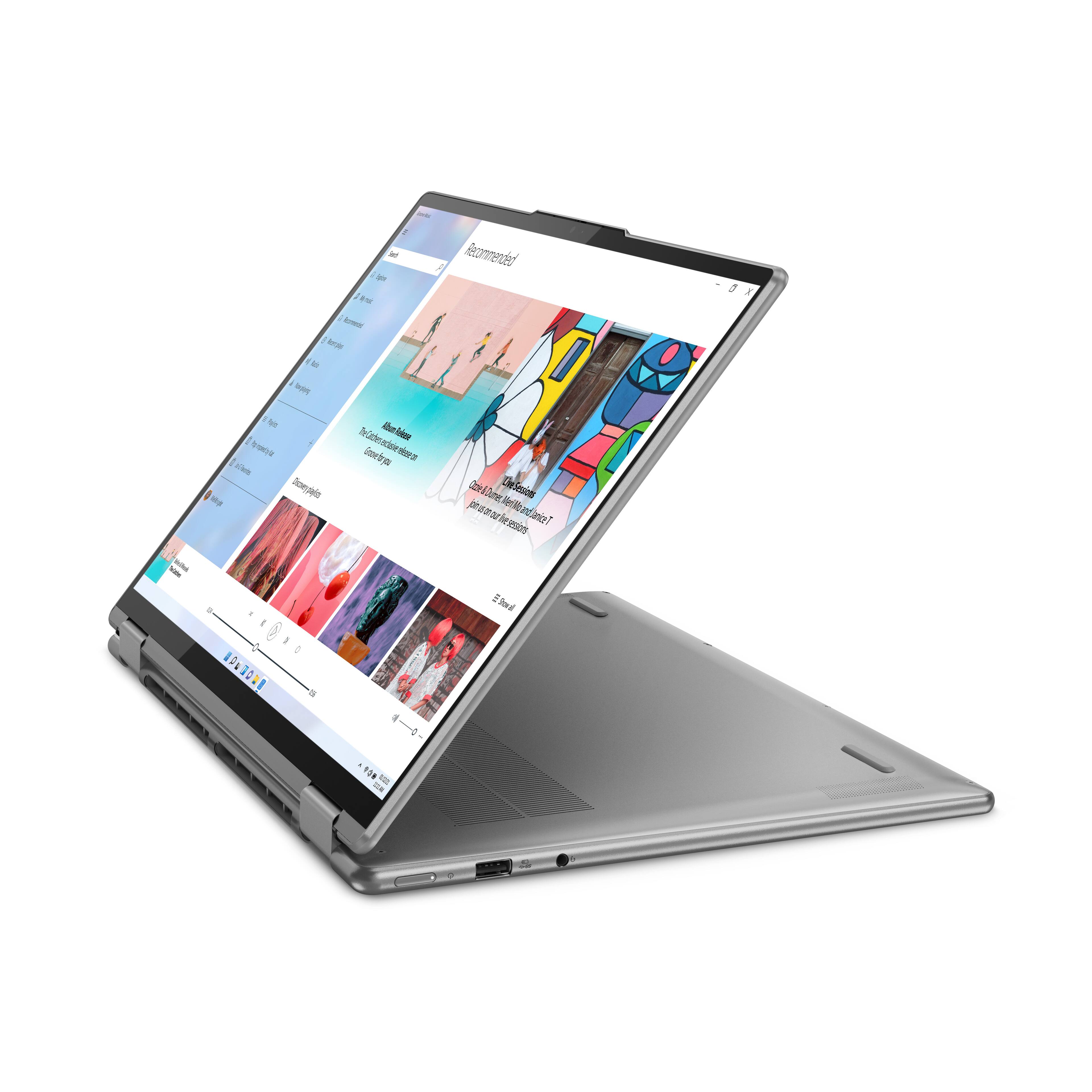Alt View 16. Lenovo - Yoga 7i 16" 2.5K Touch 2-in-1 Laptop - Intel Evo Platform - Core i7-1260P - 16GB Memory - 512GB SSD - Arctic Grey.