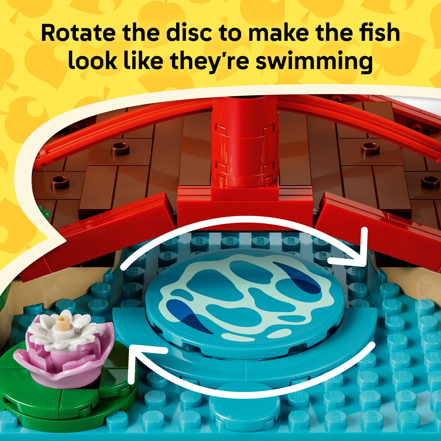 Rotate the disc to make the fish look like they're swimming