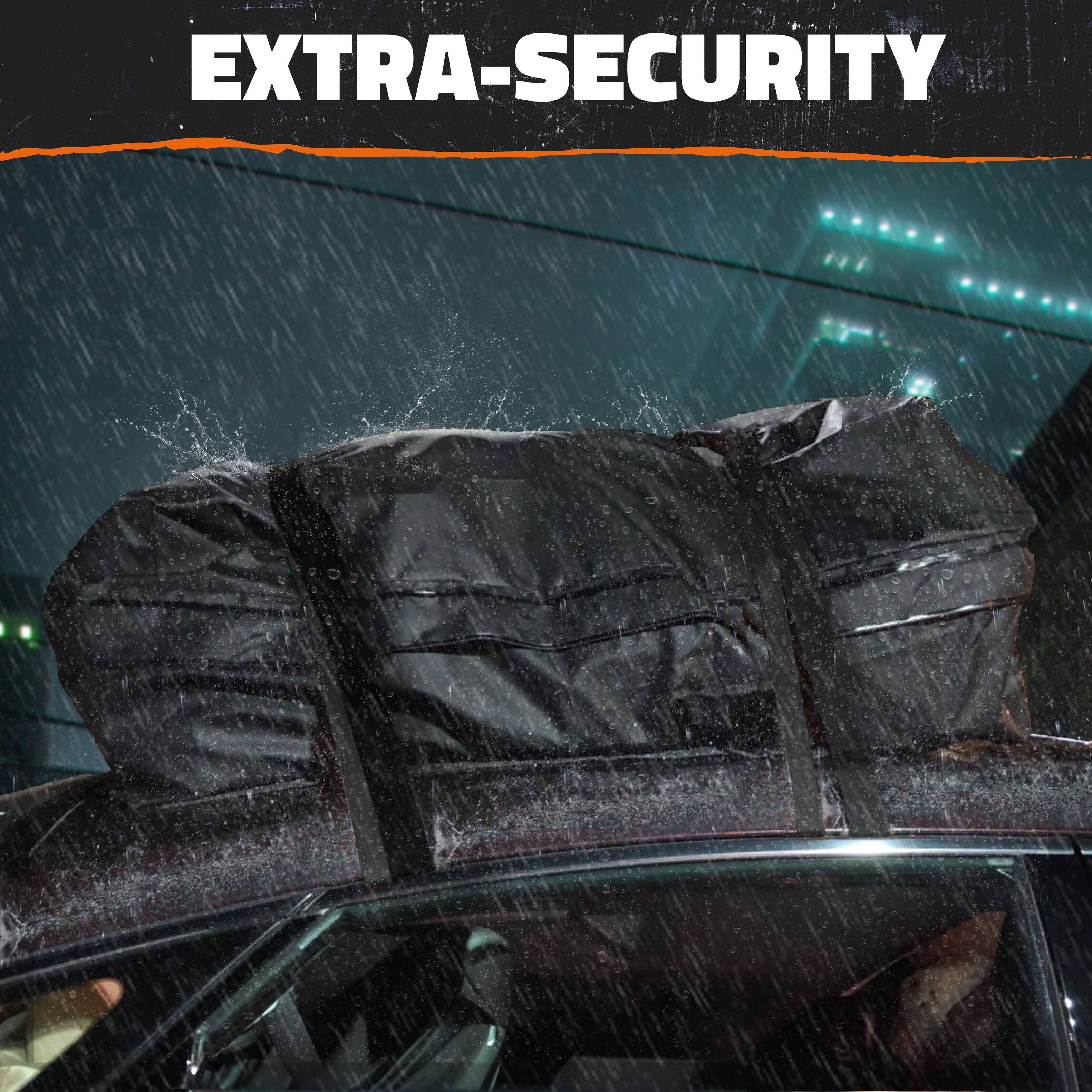 Alt View 2. Mockins - 25 Cu Ft. Black Waterproof Car Roof Cargo Bag (60 in. x 43 in. x 17 in.) with PVC Mat, Straps, Hooks, Lock & Carry Case.