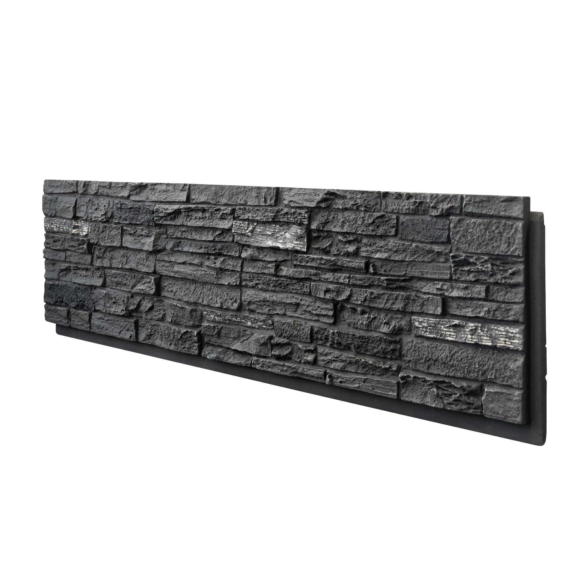 LOVMOR - 1 Pack Faux Stone Wall Covering Panels PU Stone Veneer Interior Exterior Siding for DIY Projects - Roman Black Stone