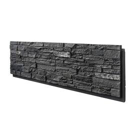 LOVMOR - 1 Pack Faux Stone Wall Covering Panels PU Stone Veneer Interior Exterior Siding for DIY Projects - Roman Black Stone
