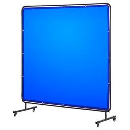 VEVOR - Welding Screen with Frame, 6 x 6 FT Welding Curtain Screen, Flame-Resistant Vinyl Safety Protection Screens - Blue