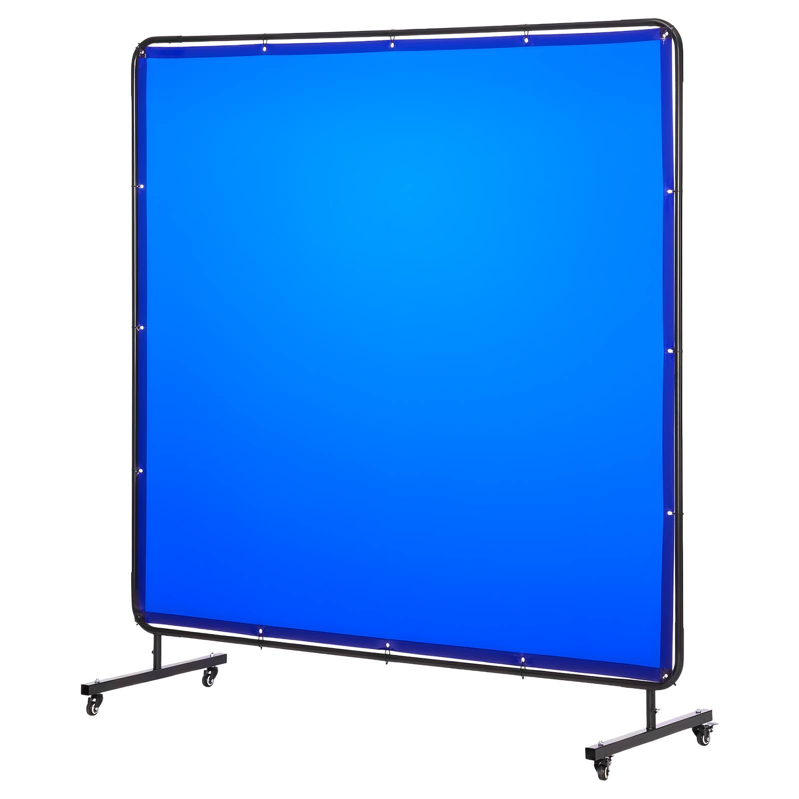 Front. VEVOR - Welding Screen with Frame, 6 x 6 FT Welding Curtain Screen, Flame-Resistant Vinyl Safety Protection Screens - Blue.