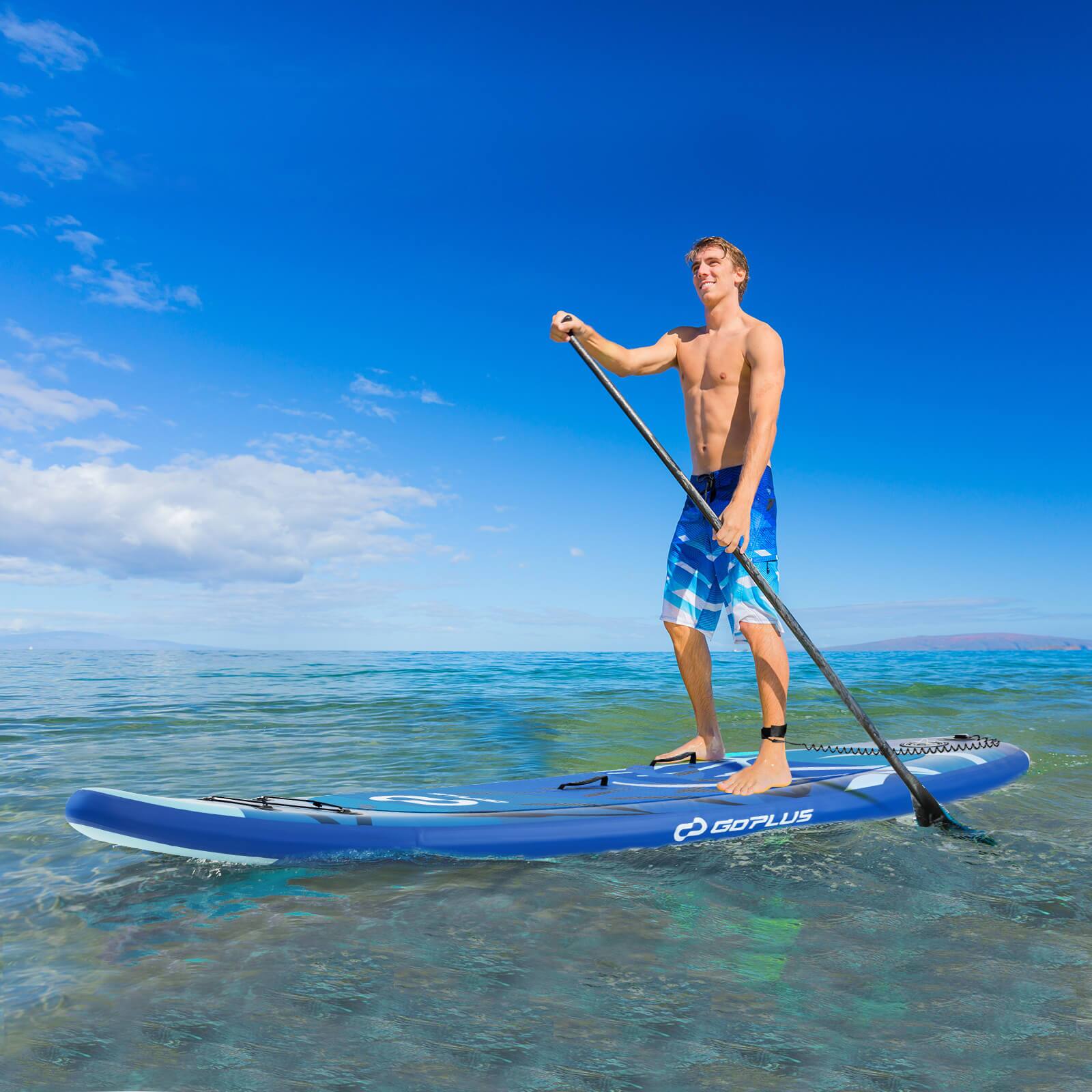 Alt View 3. Costway - Costway 10' Inflatable SUP Board, Portable Paddle Board with 5D rings Stand Up Paddle Board for Youth & Adult - Navy.
