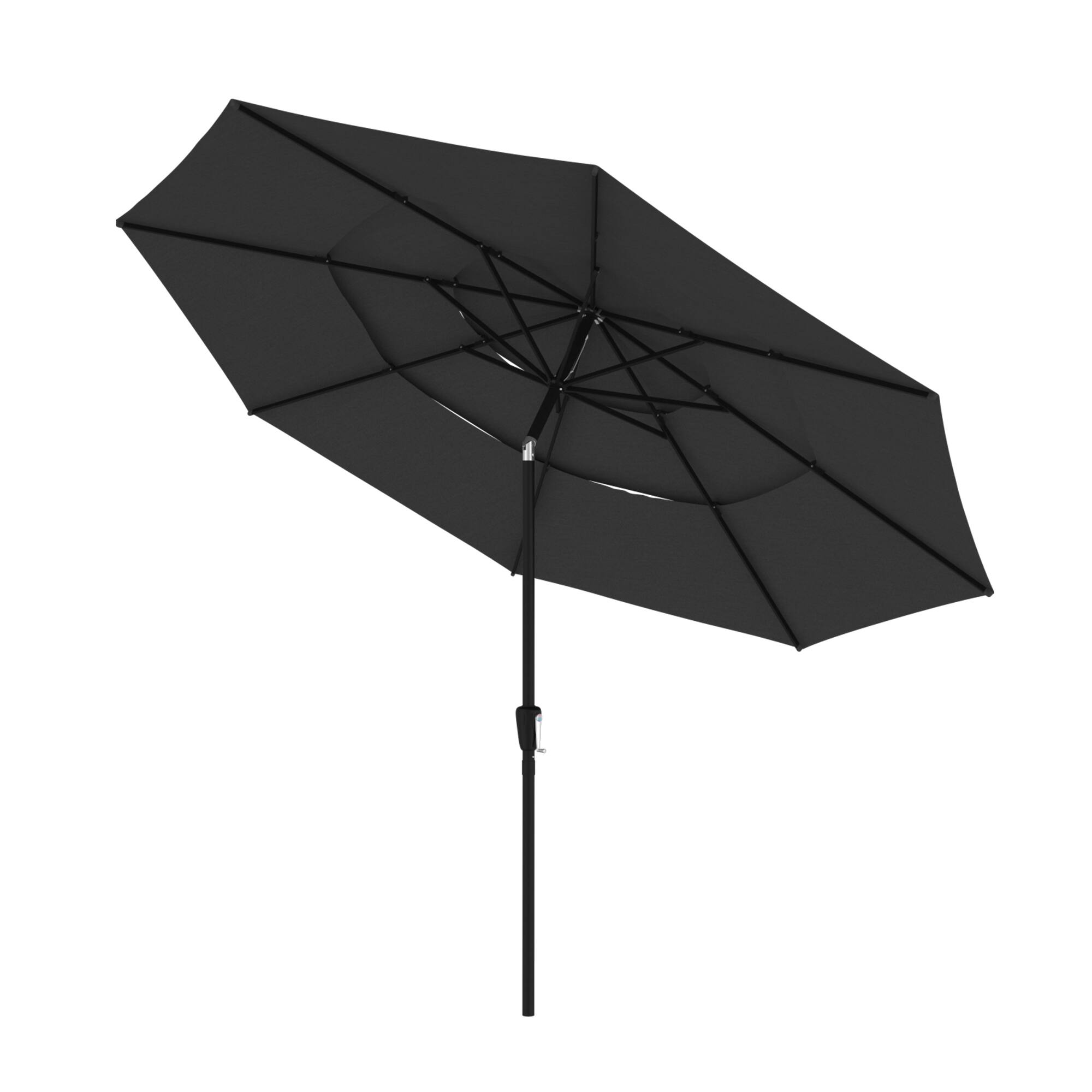 Angle. FUFU & GAGA - FUFU&GAGA Patio Umbrella: Adjustable Shade, Colorful Outdoor Vibes - Black.