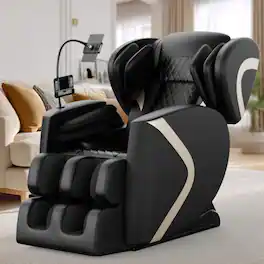 Ropilly - Zero Gravity Massage Chair Full Body Air Pressure Recliner - Black