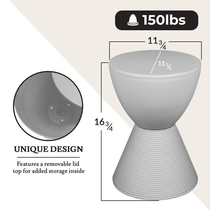 150 lbs

11 3/4

16 3/4

UNIQUE DESIGN
Features a removable lid top for added storage inside
