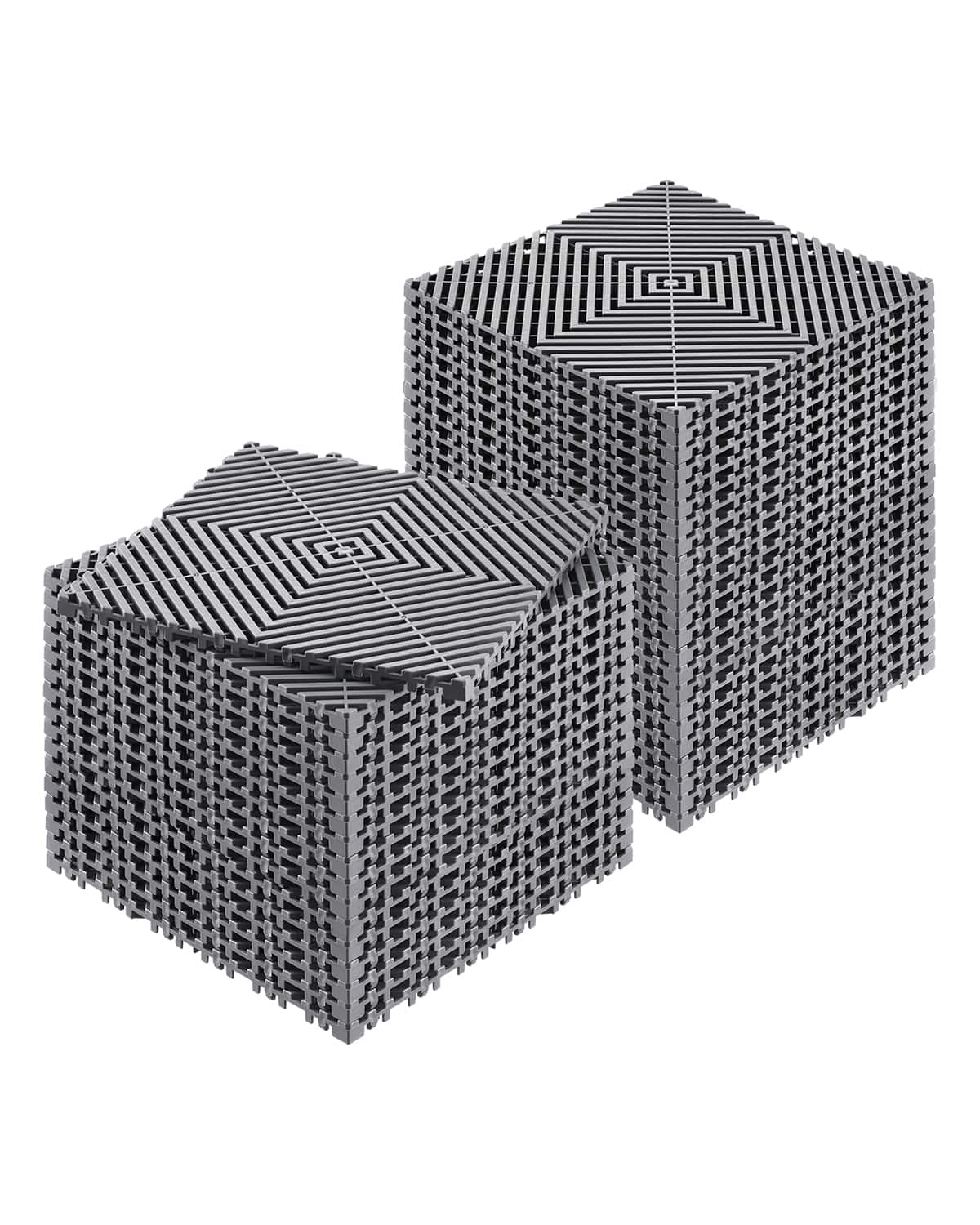 Front. VEVOR - Interlocking Drainage Mat, 12” x 12” Modular Interlocking Cushion, 40 Pcs Splicing Drainage Mats, Non-Slip Shower Mat - Grey.