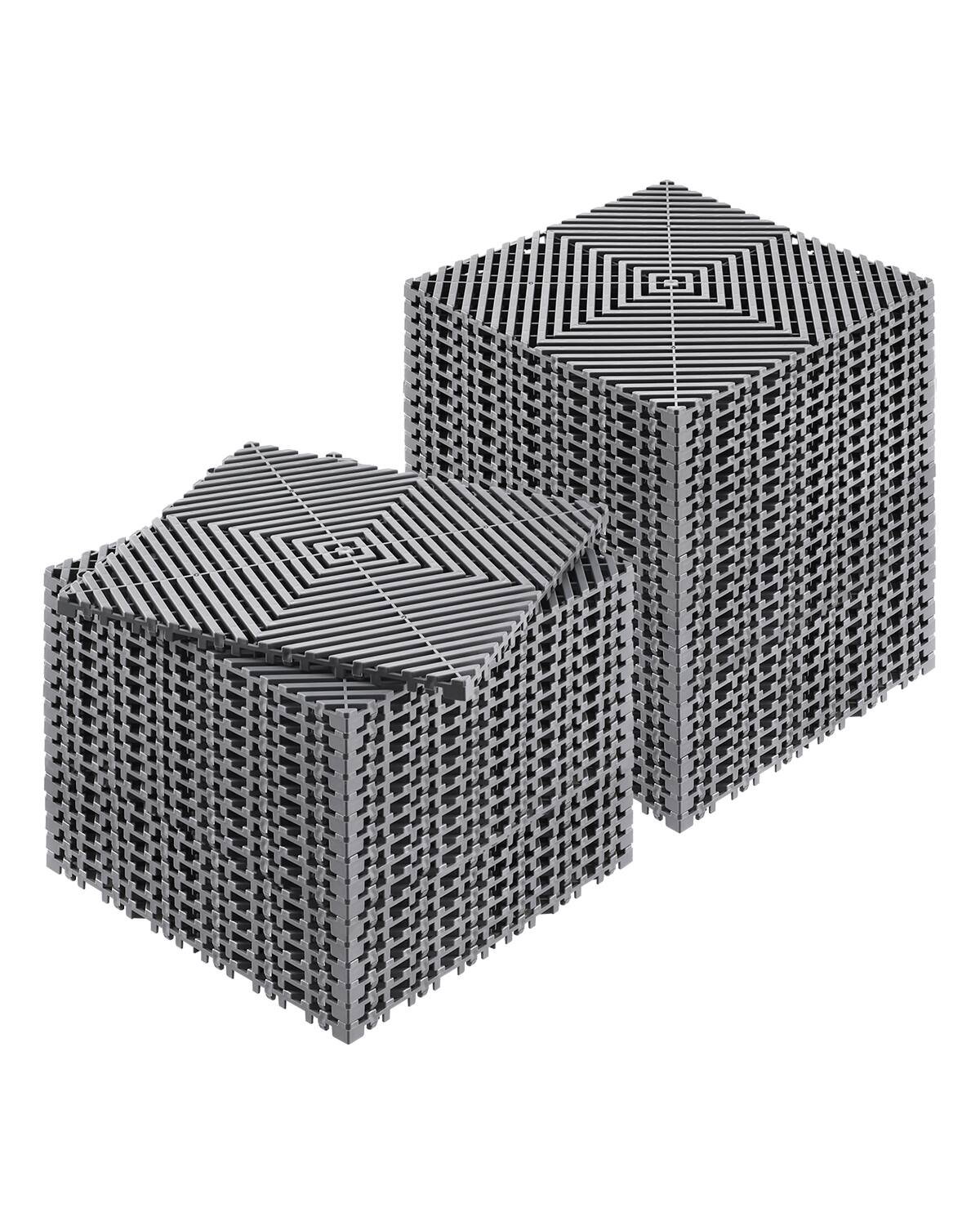 VEVOR - Interlocking Drainage Mat, 12” x 12” Modular Interlocking Cushion, 40 Pcs Splicing Drainage Mats, Non-Slip Shower Mat - Gray