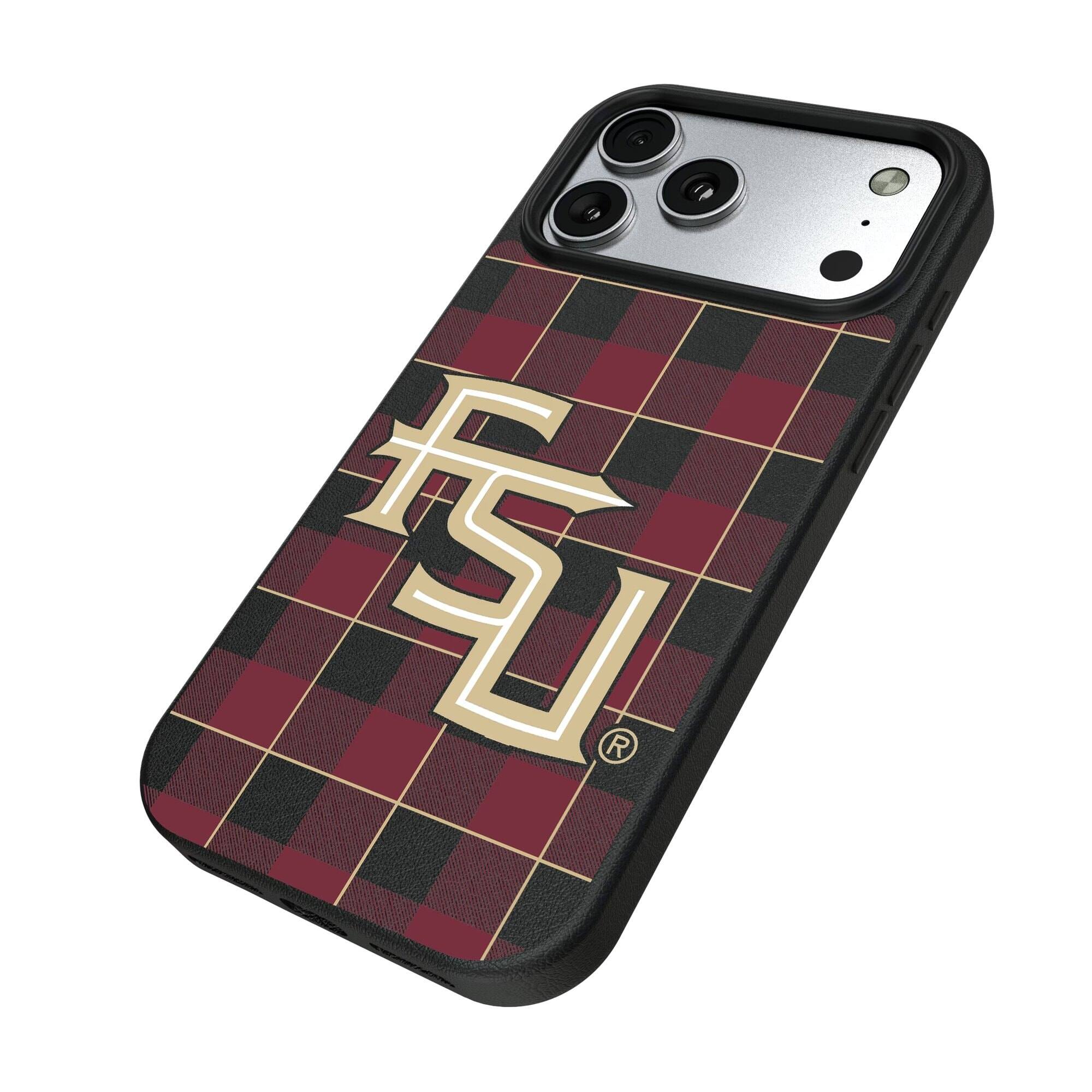 Alt View 1. Keyscaper - Florida State Seminoles Plaid Magnetic Bump iPhone Case - 16 - Black.