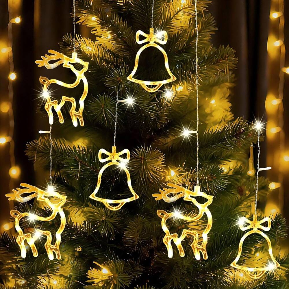 Angle. MOSZAR LLC - LED Icicle Curtain Lights – Warm White, Plug-In, Indoor/Outdoor Use.