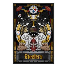 Sporticulture - Pittsburgh Steelers Framed Stained Glass Art Print - Black