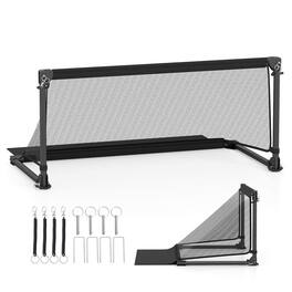 Costway - 40"L x 18"W x 20"H Soccer Goal with Metal Frame Ground Stakes Quick Setup for Kids - Black