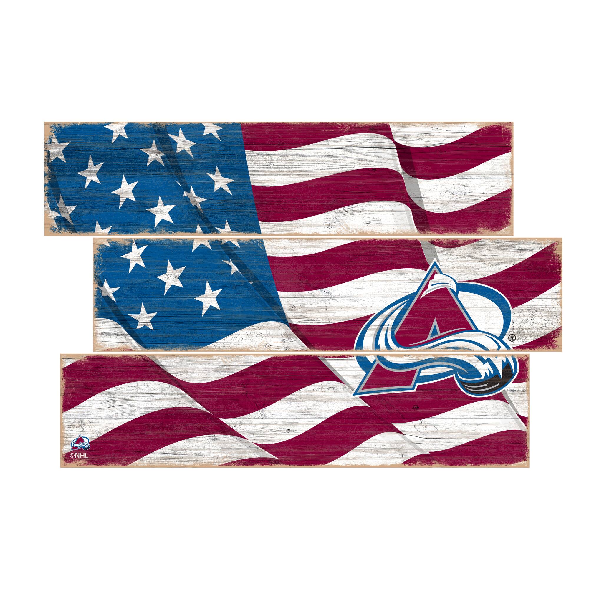 Fan Creations - Colorado Avalanche 3-Plank Team Flag - Multicolor