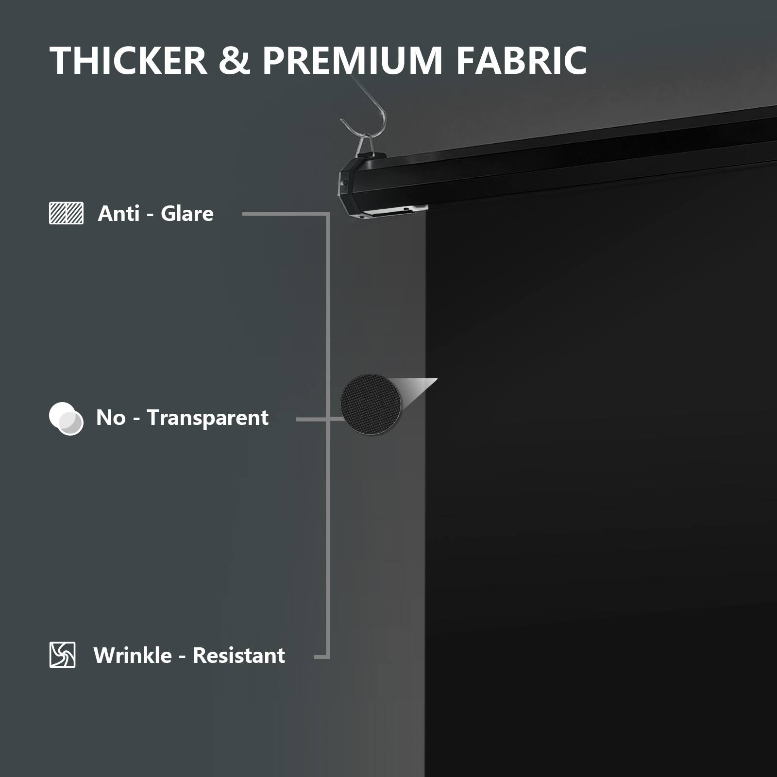 THICKER & PREMIUM FABRIC

- Anti - Glare
- No - Transparent
- Wrinkle - Resistant