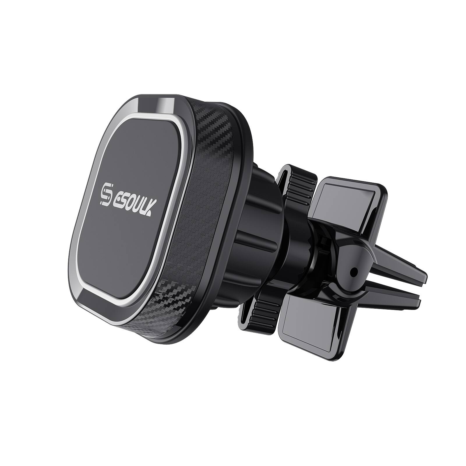 Angle. Esoulk - Universal Magnetic Air Vent Car Phone Holder for iPhone Samsung Universal Magsafe and Non-Magsafe - Black.