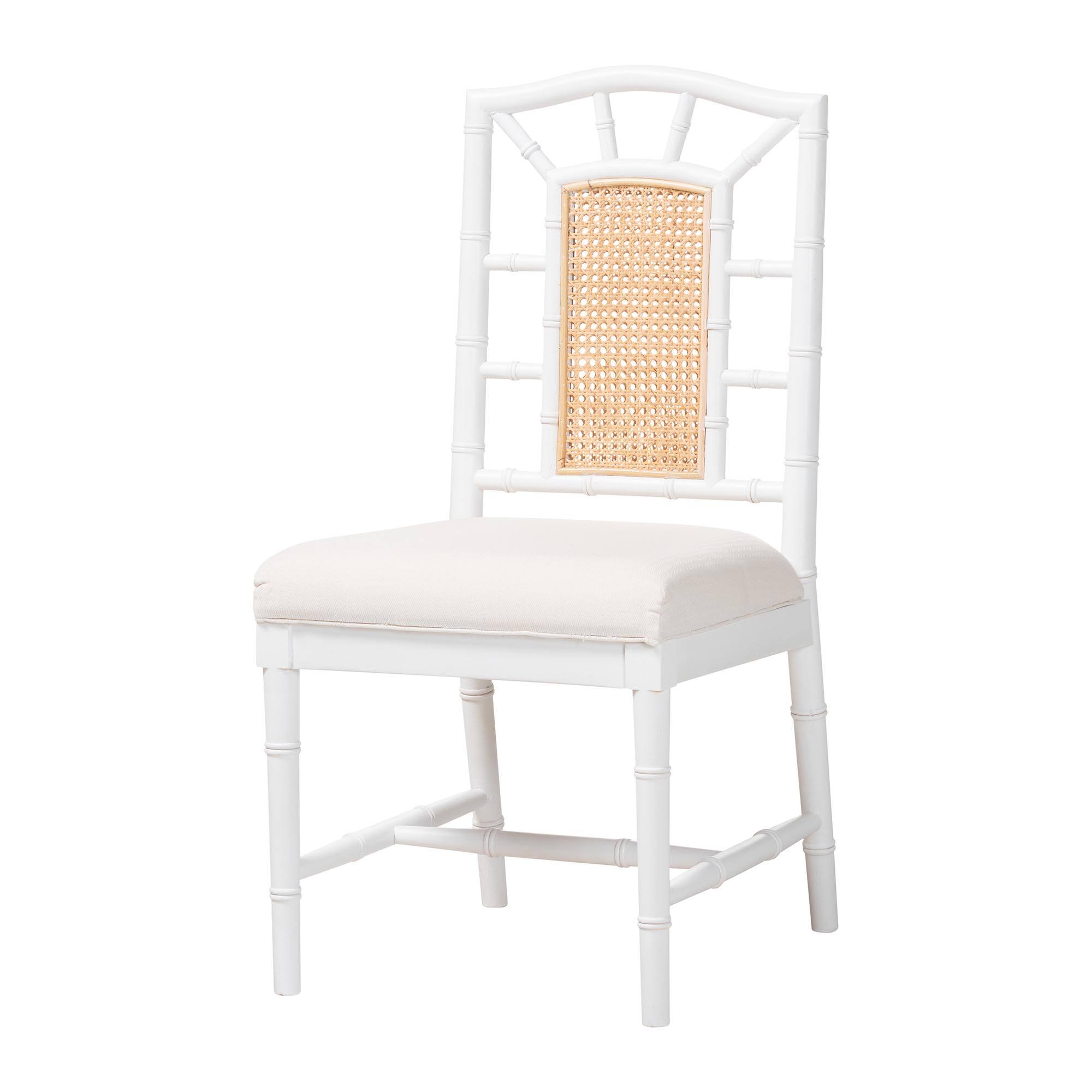Front. bali & pari - Victor Dining Chair - White/Brown.