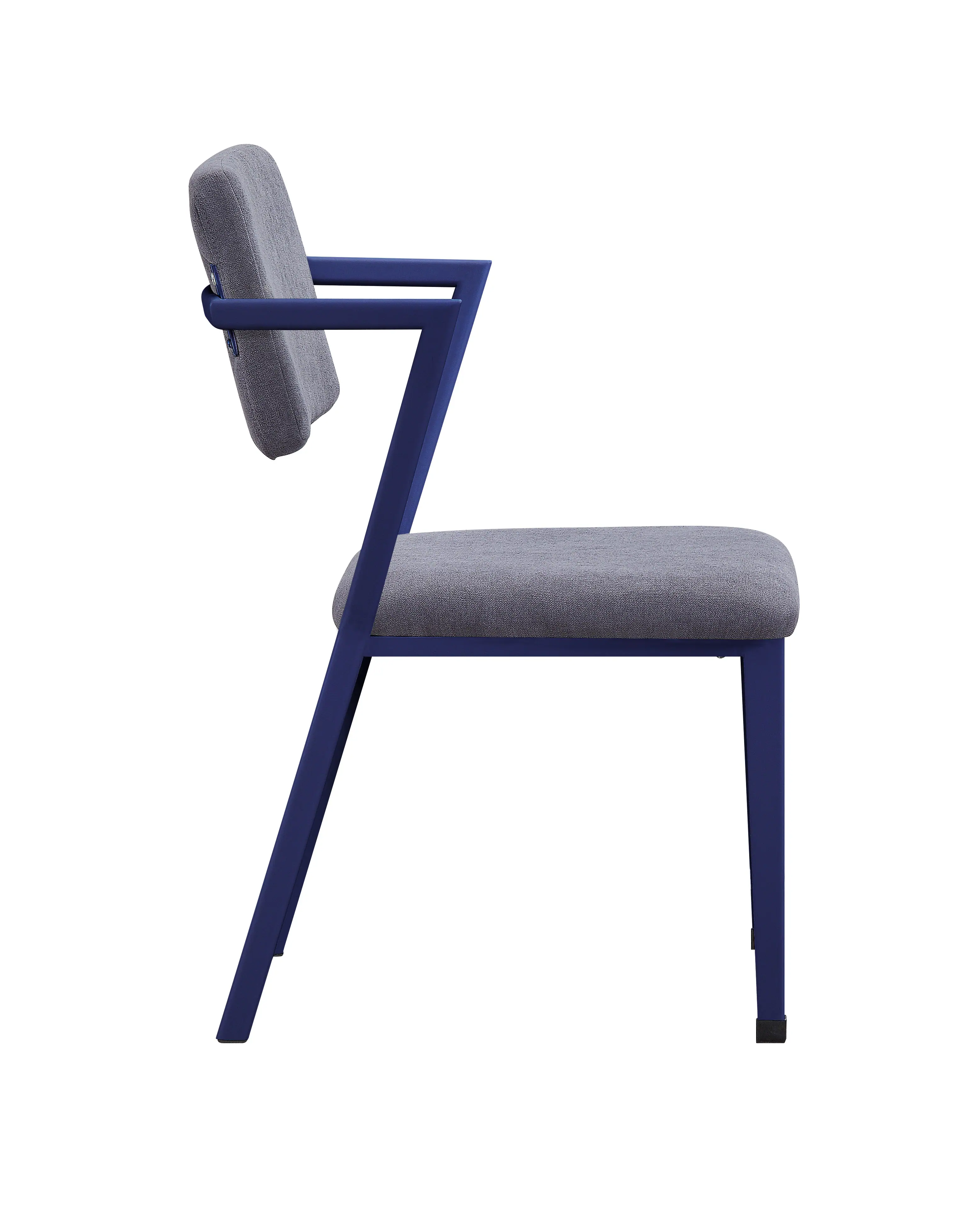Alt View 1. Manhattan Lane - Fabric Upholstered Metal Base Chair with Flared Armrest - Gray.