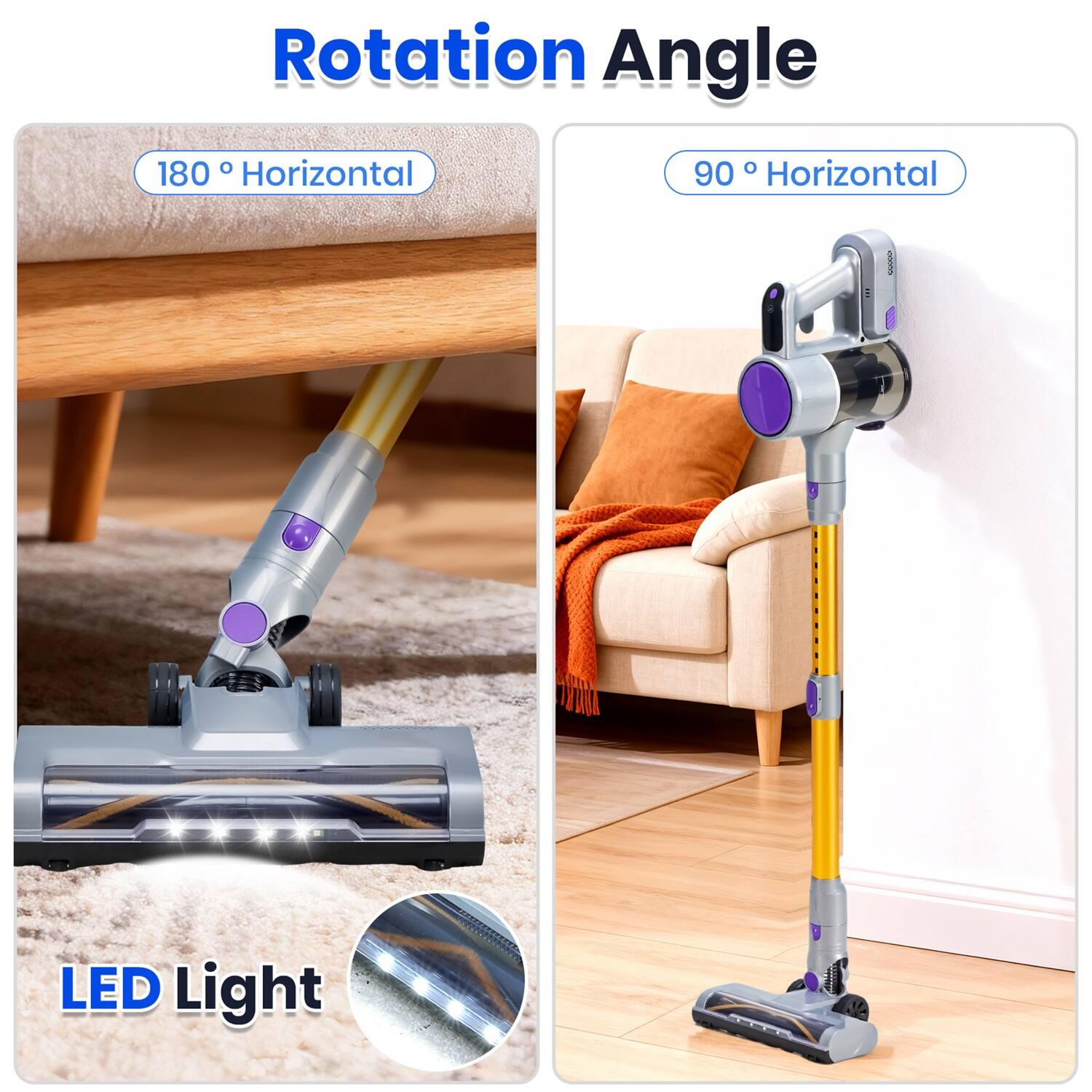 Rotation Angle  
180° Horizontal  
90° Horizontal  
LED Light