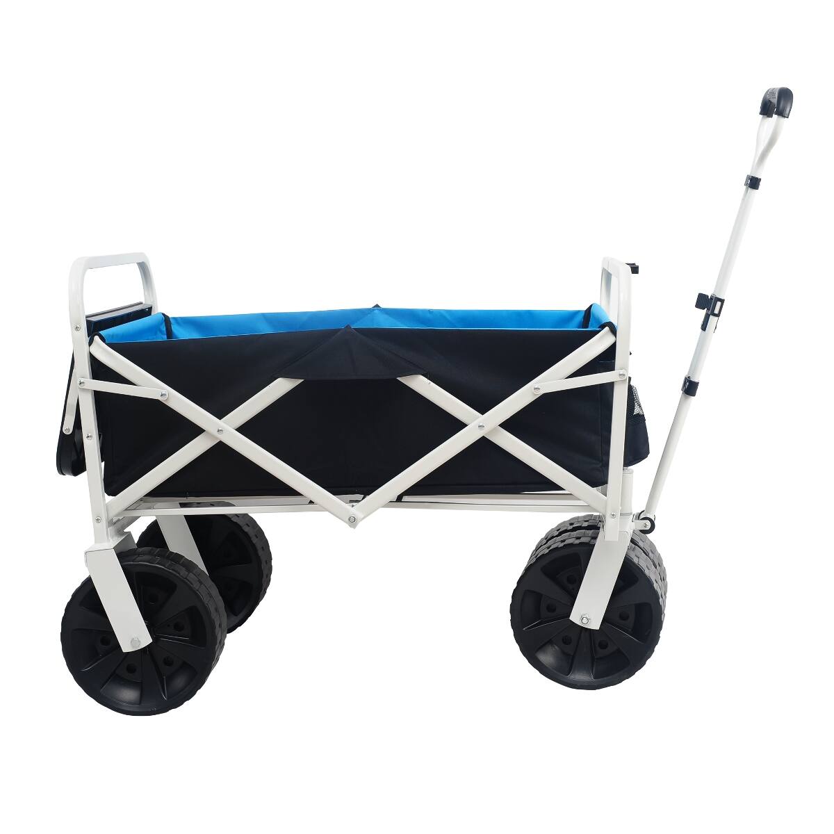 Angle. Loheer - Loheer Folding Garden Wagon with Large Wheels and Side Table for Beach Shopping and Yard Work.