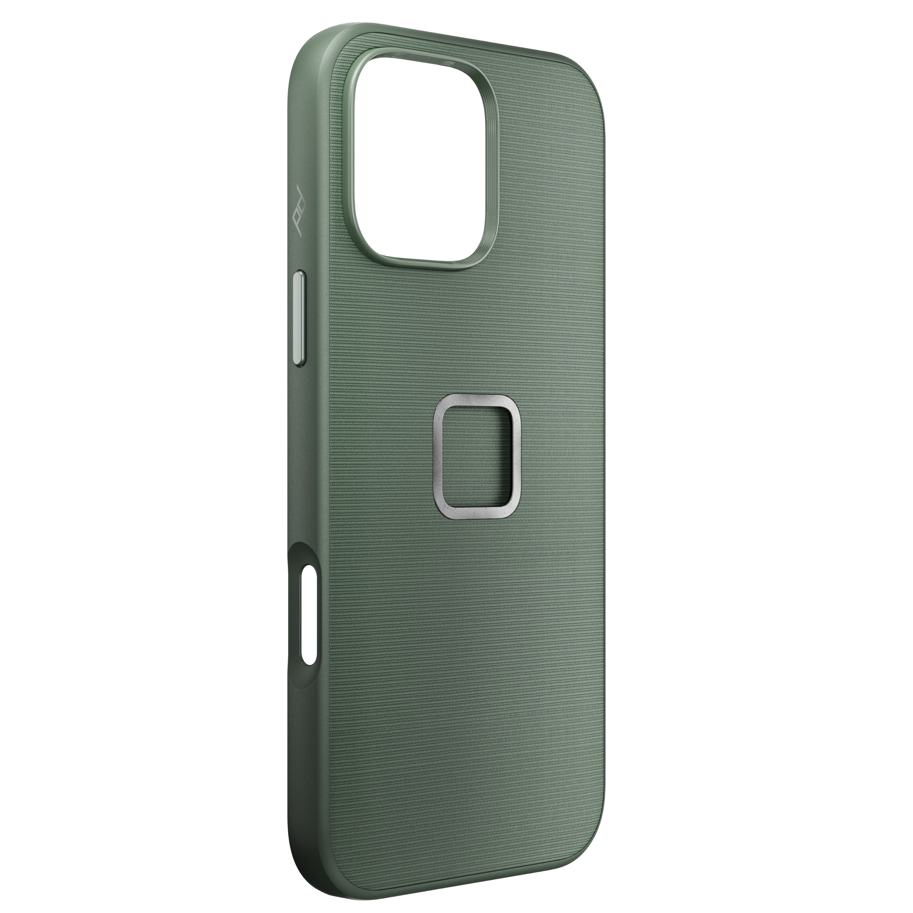 Angle. Peak Design - Everyday Fabric Case for iPhone 16 Pro Max - Sage.