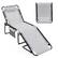 Front. Costway - Patio Folding Chaise Lounge Chair Portable Sun Lounger with Adjustable Backrest - Grey.
