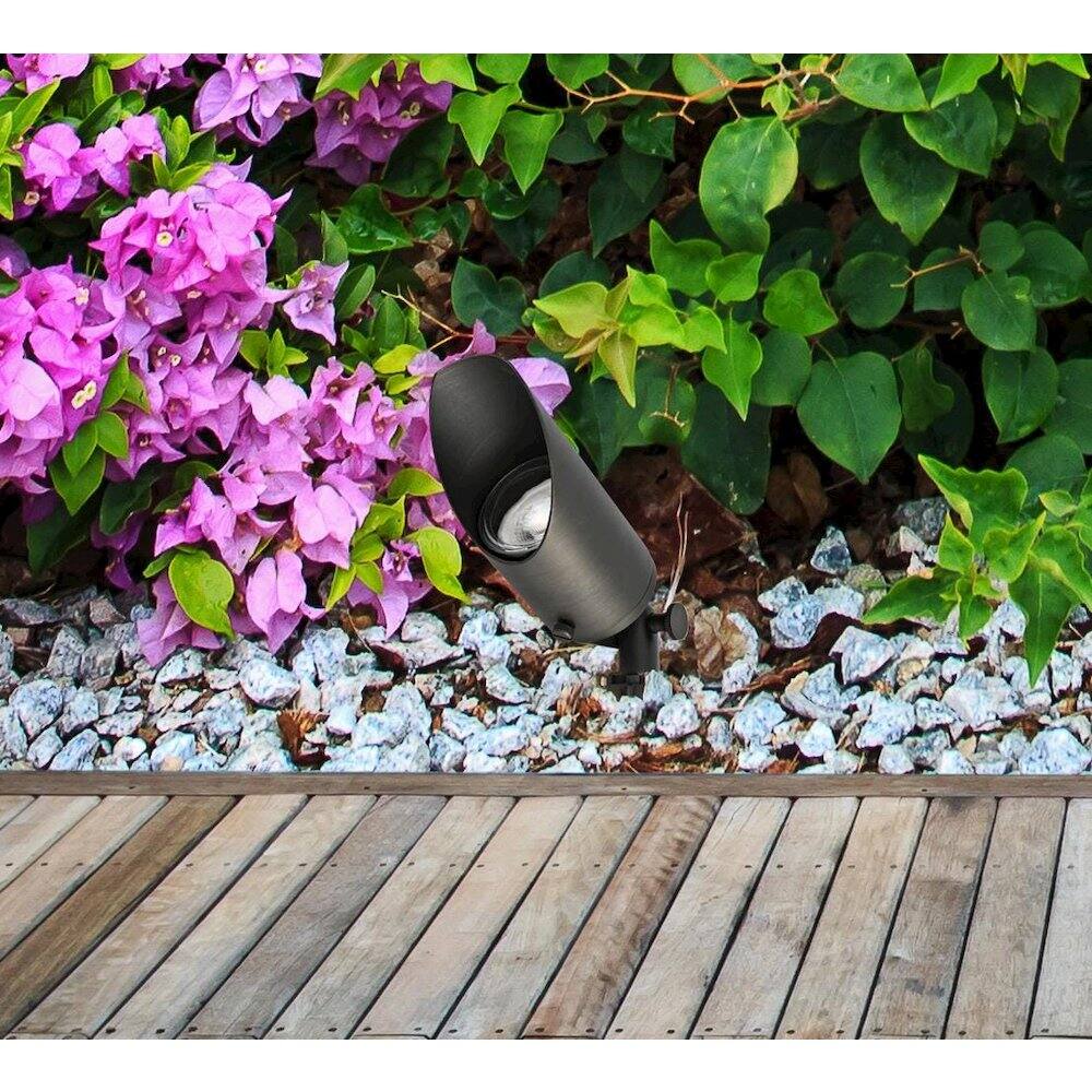 Alt View 4. Elitco Lighting - Outdoor 12V Cast Brass Spot Light, 2.25 inch Wide x 8 inch High - Dark Bronze.
