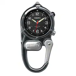 Dakota - Mini Clip Microlight, Clip Watch, Flashlight and Watch, Outdoor Gifts for Men and Women - Gun Metal