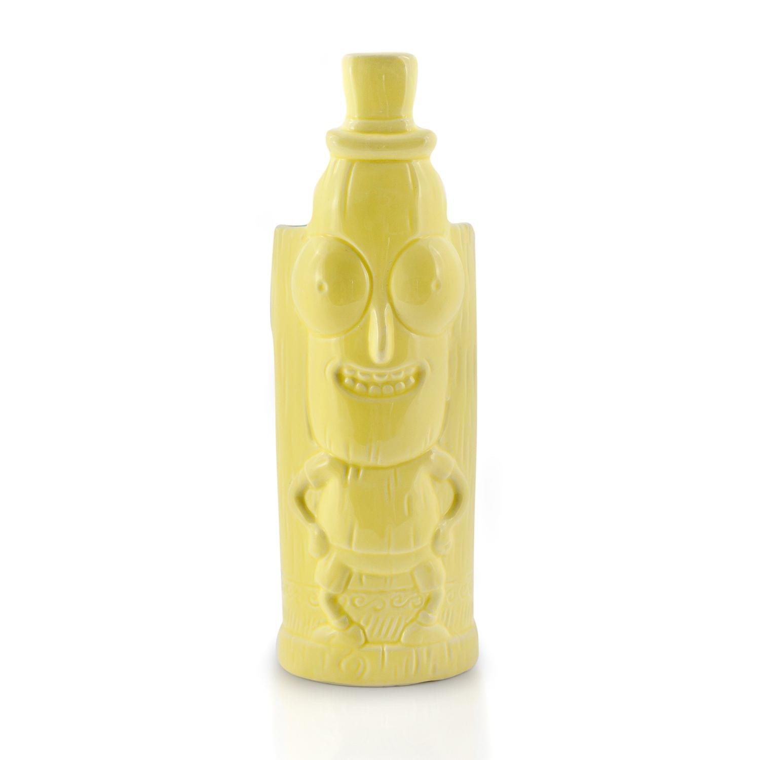 Front. ThinkGeek - Geeki Tikis Rick & Morty Mr. Poopy Butthole | Tiki Style Ceramic Mug | Holds 12 Ounces - Beige.