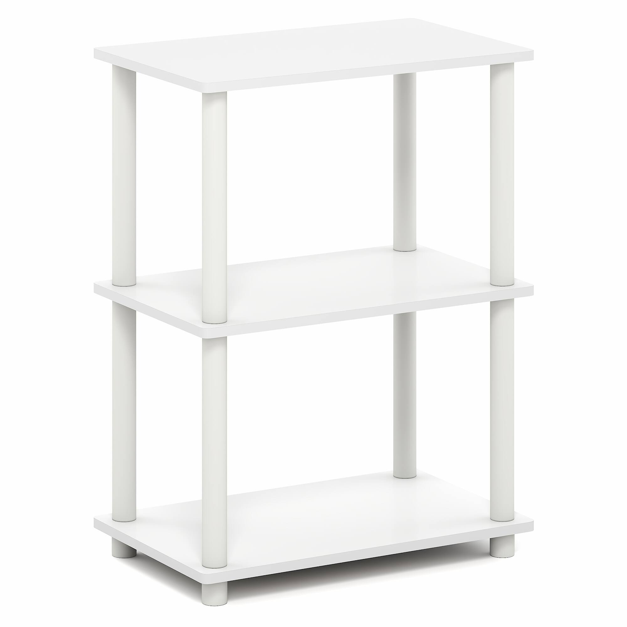 Alt View 4. Furinno - TURN-N-TUBE Storage Shelves, Book Shelf, Corner Shelf, for Organization and Storage, Living Room, Garage, Home Office - White/White.