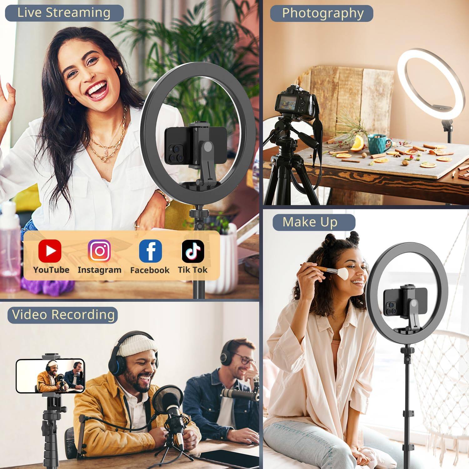 Live Streaming  
Photography  
Make Up  
Video Recording  

YouTube Instagram Facebook Tik Tok