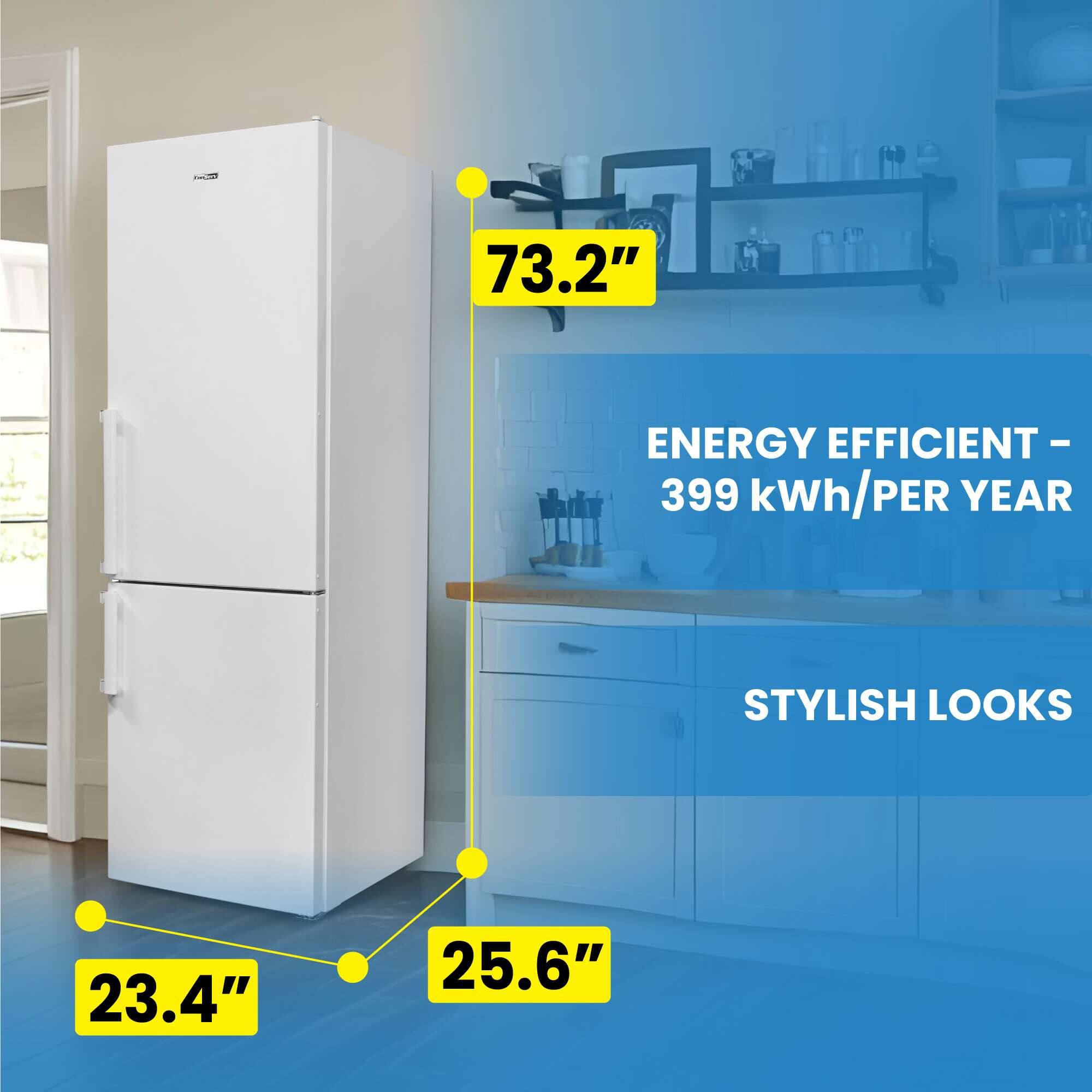 73.2"  
ENERGY EFFICIENT - 399 kWh/PER YEAR  
STYLISH LOOKS  
23.4"  
25.6"