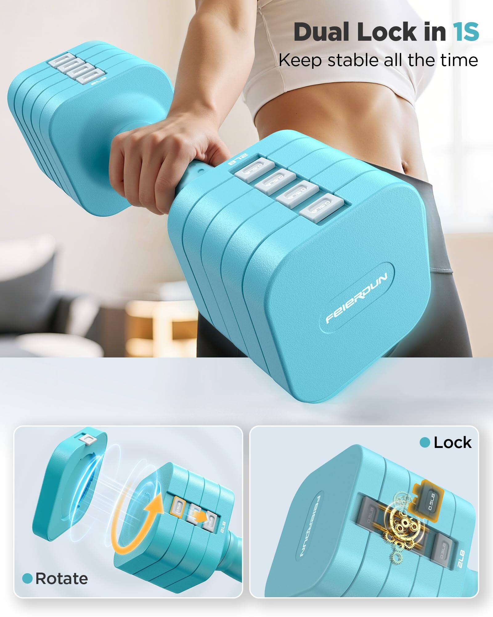 Dual Lock in 1S  
Keep stable all the time  

Rotate  
Lock