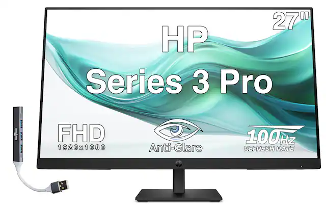 27" HP Series 3 Pro E-DOCKSTORM BOCK i3 FHD 1920x1080 Anti-Glare 100Hz REFRESH RATE up to