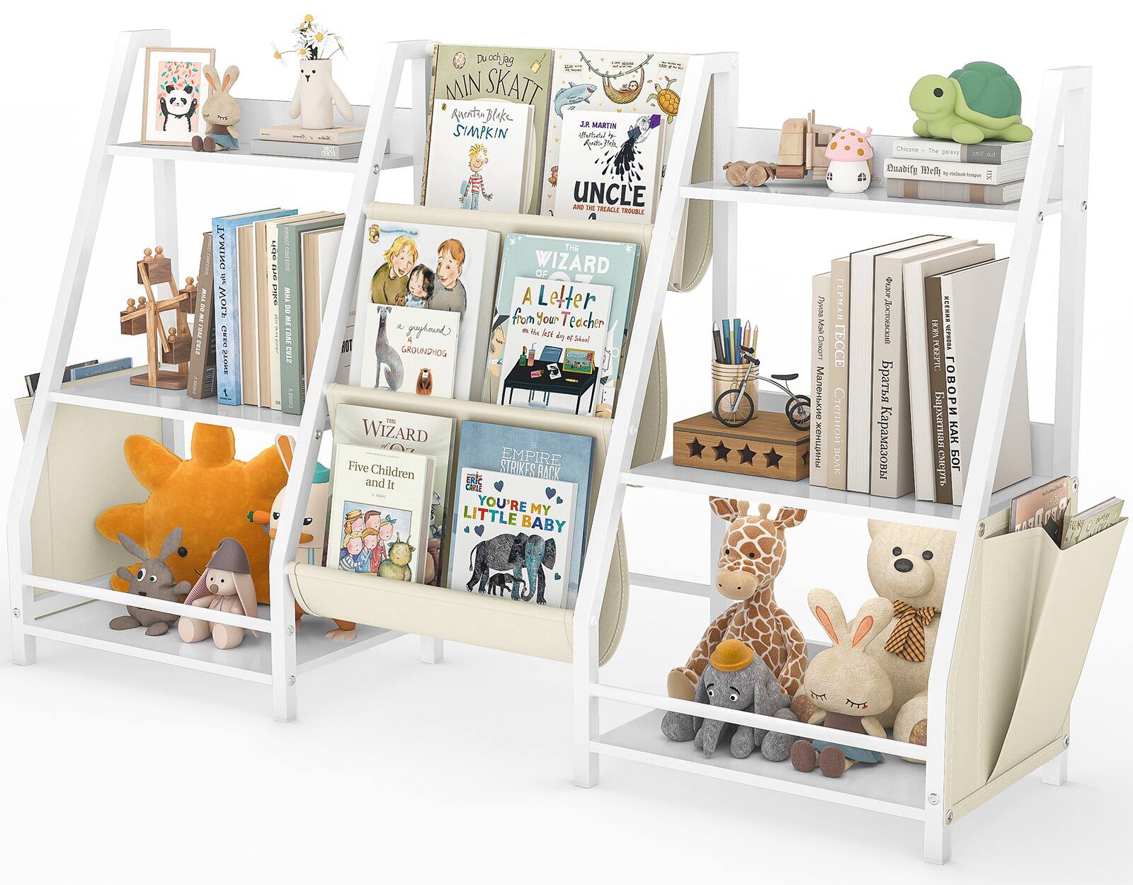 - Du och jag  
  MIN SKATT  
  Apentia Blake SIMPKIN  

- 3D MARTIN  
  UNCLE AND TROUBLE  

- THE WIZARD OF  
  A Letter from Your Teacher  

- Five Children and It  

- THE WIZARD EMPIRE  
  STRIKES BACK  

- YOU'RE MY LITTLE BABY  

- A groundhog  

- THE PEACE  

- Eric Carle  

- Chica - The galaxy  
  out  

- Duvidryf Wohl  
  (title unclear)  

- (Other books and items with partially visible titles and text)