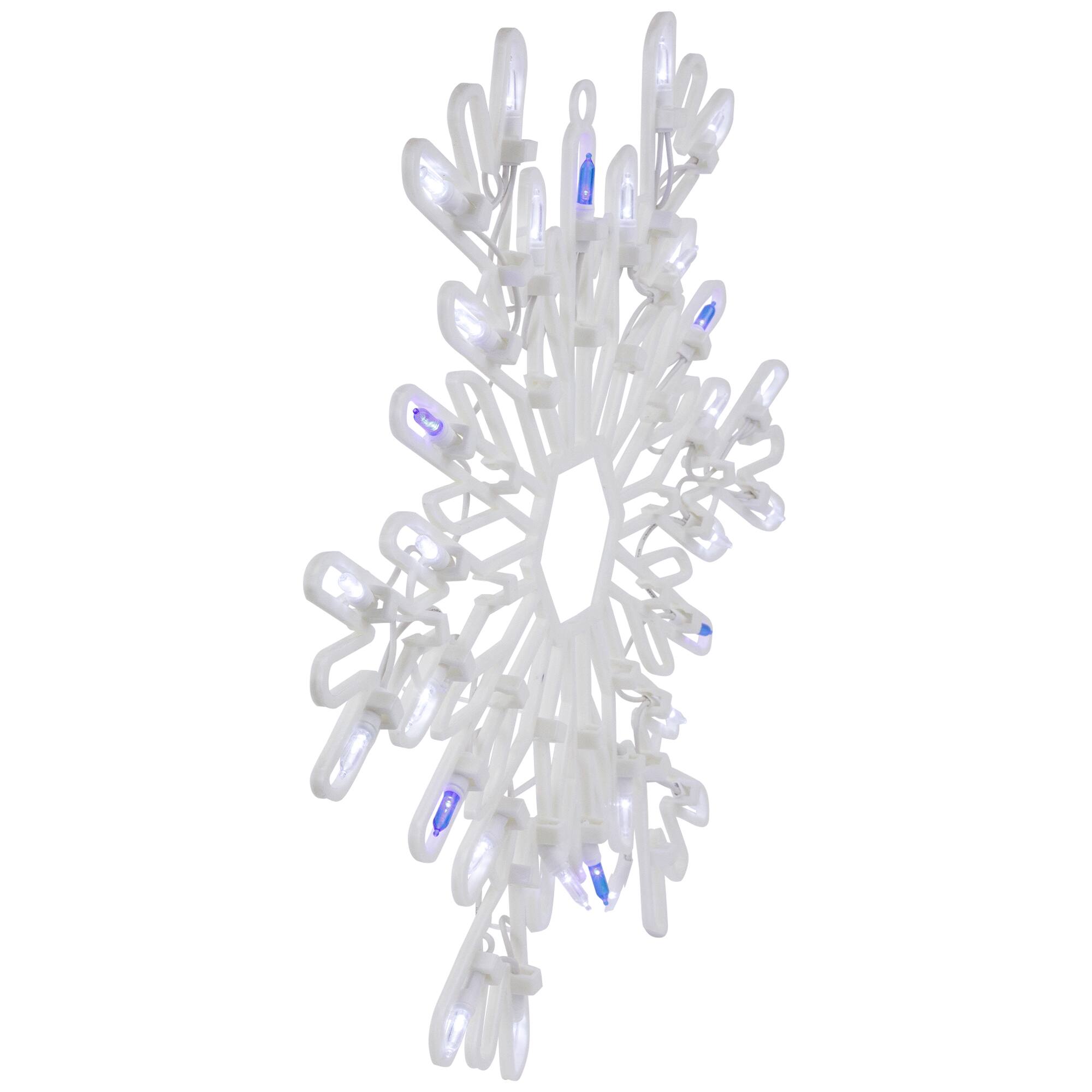 Alt View 5. Northlight - LED Lighted Snowflake Window Silhouette Christmas Decoration - 16" - Pure White and Blue - White.