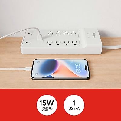 Sure, here is the corrected and grouped text:

**Suples 5:39**

**15W MAX USB-C OUTPUT**

**1 USB-A OUTPUT**