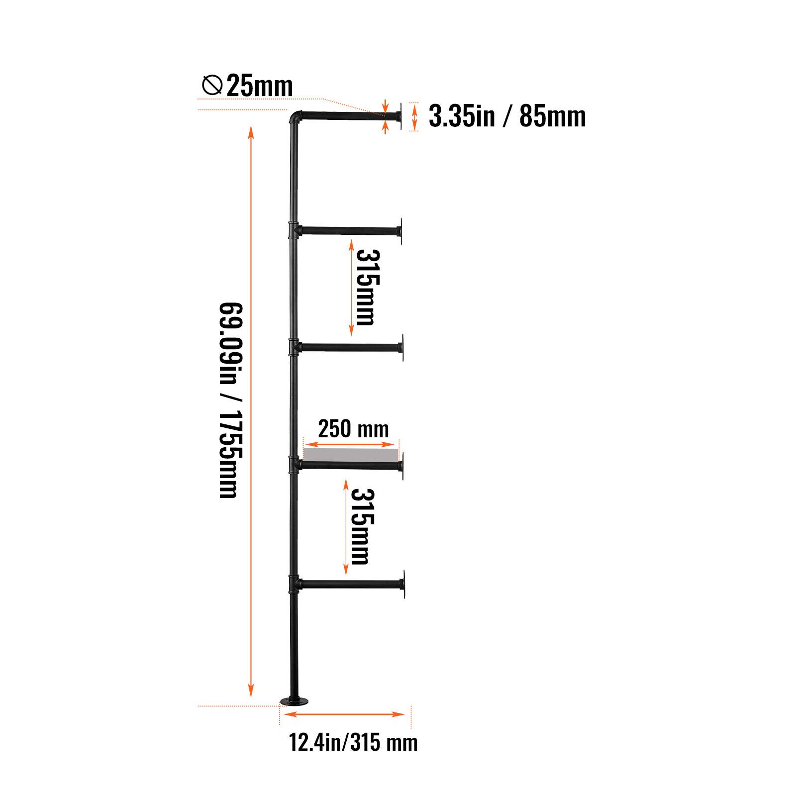 - 25mm
- 3.35in / 85mm
- 315mm
- 250 mm
- 315mm
- 69.09in / 1755mm
- 12.4in / 315 mm
