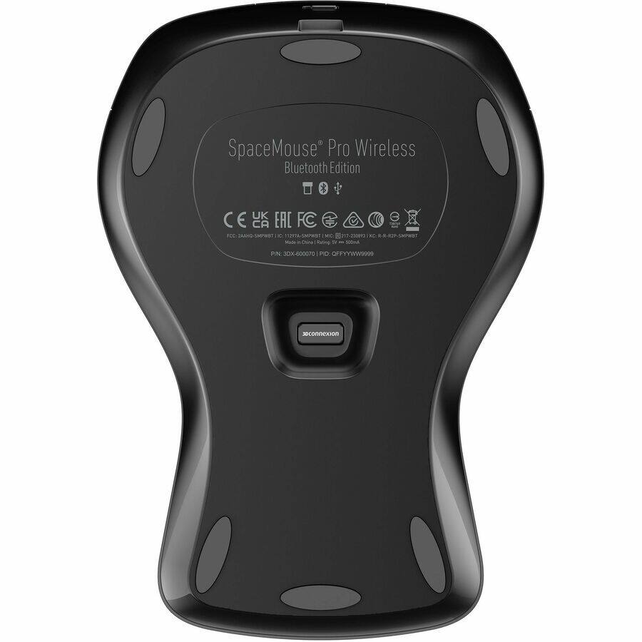 SpaceMouse Pro Wireless Bluetooth Edition

UK G  CA FCC:ZAAHO-SMPWBT C:11297A-SMPWBT MC: 217-230993  R-R-R2P-SMPWBT Made 500mA

PM 3DX-600070 PID: QFFYYWW9999

DOCONNEXION