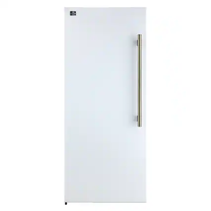 Front. Forno Appliances - Maderno 13.6 Cu. Ft. Left Swing Upright Convertible Freezer with Antique Brass Handles - White.