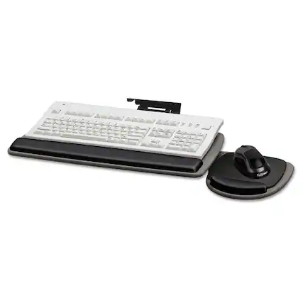 Front. Fellowes - Fellowes Mfg Co. 93841 Adjustable Standard Keyboard Platform - Graphite/Black - Graphite/Black.