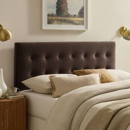 Modway - Emily Stain-Resistant Performance Velvet Full Size Headboard - Chocolate Brown