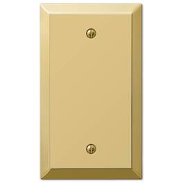 AMERELLE - Century Polished 1 gang Stamped Steel Blank Wall Plate 1 pk - Brass