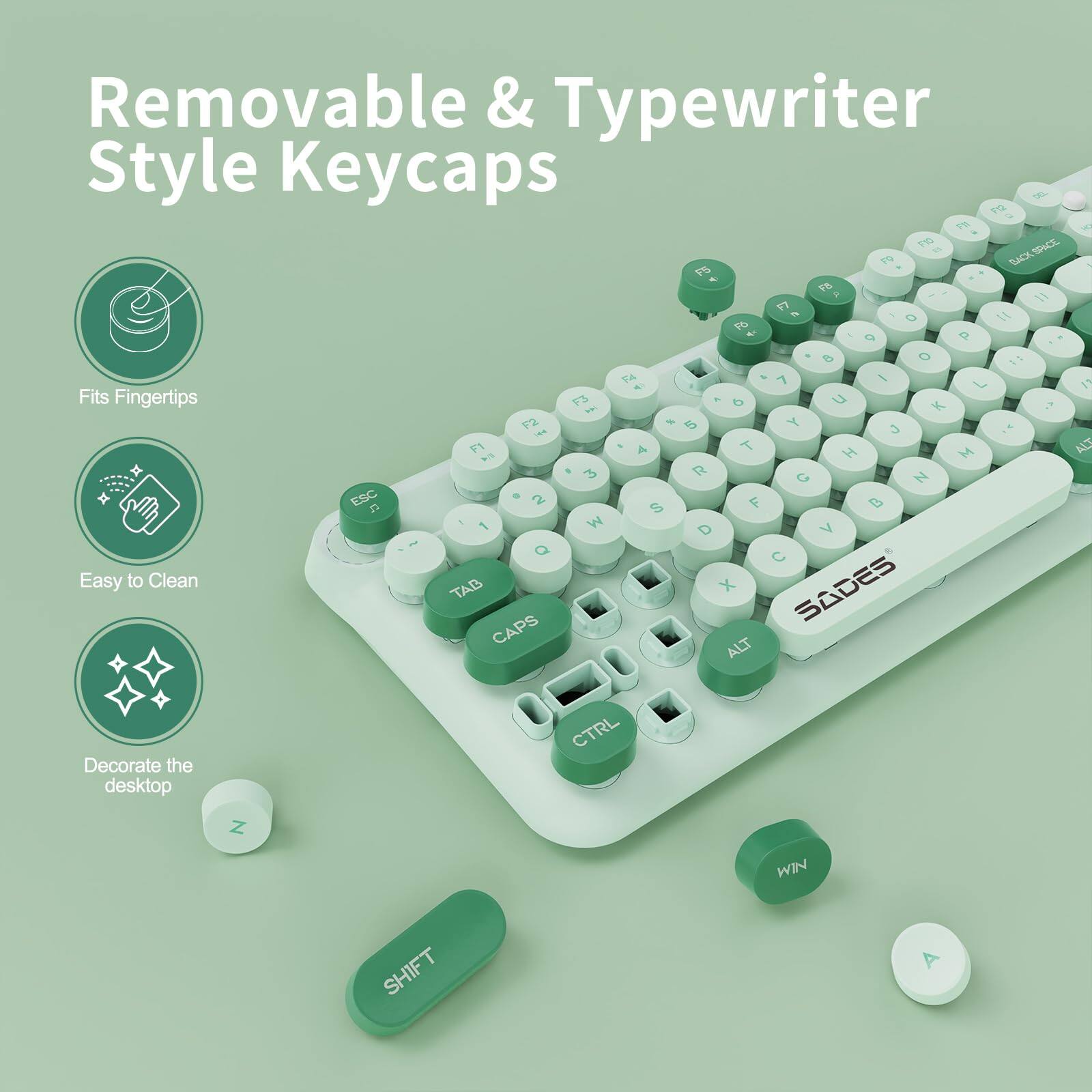 Reds Spade And Mouse Cute Retro Typewriter Computer Sets Full Size 2 4g ...